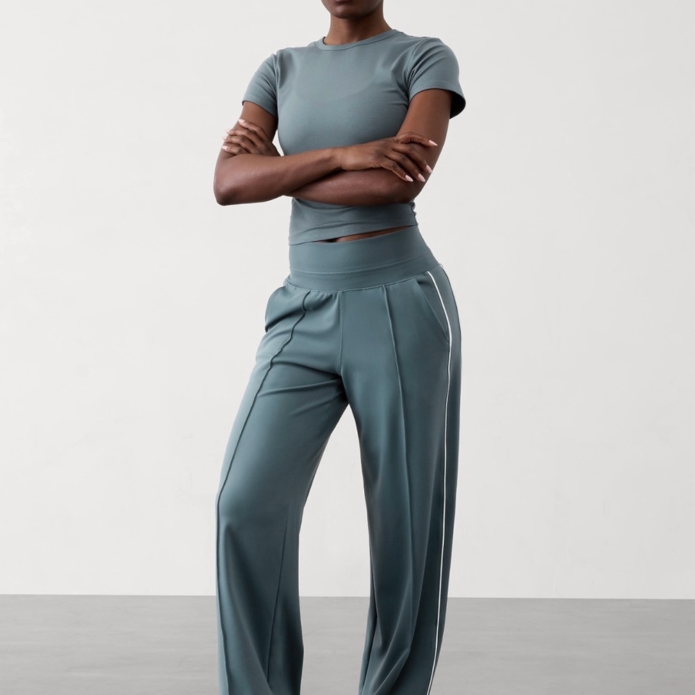 Athleta Women's Venice Track Pants Stripe Wide Leg, Size Tall Large Newwith tags